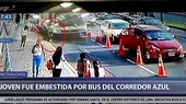 Corredor Azul: mujer comete imprudencia y es embestida por bus - Noticias de cometa