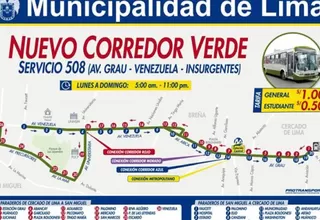 Corredor Verde inició operaciones de Cercado de Lima a San Miguel