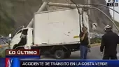 Costa Verde: dos heridos dejó choque de camión frigorífico contra un poste - Noticias de camion-frigorifico