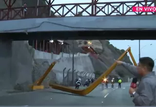 Costa Verde: Tráiler impactó contra arco de protección de puente