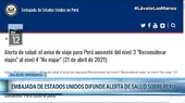 COVID-19: EE. UU. recomendó a sus ciudadanos no viajar a Perú debido a riesgos por la pandemia - Noticias de alerta noticias
