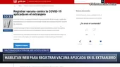COVID-19: Habilitaron web para que se registren personas vacunadas en el extranjero - Noticias de web