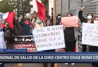 COVID-19: Personal de salud de la Diris Lima Centro exigió el pago pendiente de bonos