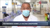 COVID-19: Testimonios del personal de salud que recibió las dosis de Sinopharm - Noticias de sinopharm
