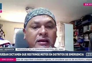 Danny Mendoza: Restricción de motos es descabellada y sin análisis técnico