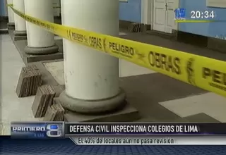 Defensa Civil inspeccionó colegios antes del inicio del año escolar