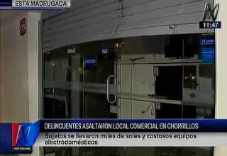 Delincuentes asaltan local comercial en Chorrillos