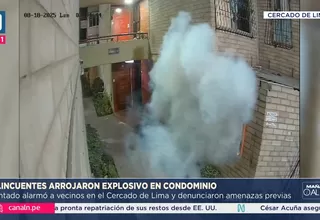 Delincuentes lanzan explosivo en condominio de Cercado de Lima
