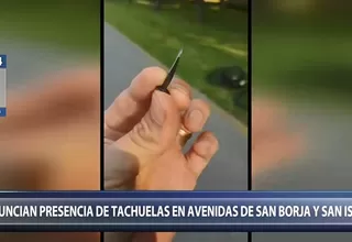 Denuncian presencia de tachuelas en avenidas de San Borja y San Isidro