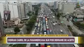 Derrame de aceite en Panamericana Sur: Policía pide no utilizar la vía y tomar rutas alternas - Noticias de rutas