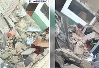 Derrumbe destruye parte de la comisaría en El Agustino