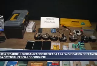 Policía desarticula banda que falsificaba exámenes para obtener brevete