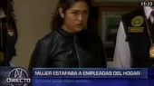 San Borja: capturan a mujer que estafaba a empleadas del hogar - Noticias de viviendas-prefabricadas