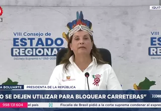 Dina Boluarte rechaza bloqueos y protestas con violencia
