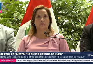 Dina Boluarte sobre pena de muerte: 'No es una cortina de humo"