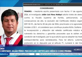 Diputado Julián Pérez pide al PJ excluir prueba en su contra