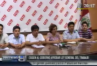 Dirigentes juveniles exigen al Gobierno aprobar Ley general del trabajo