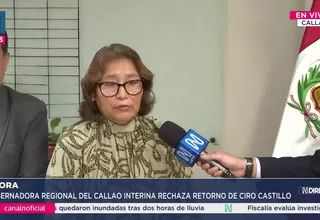 Edita Vargas afirma que acatará decisión del Consejo Regional sobre retorno de Ciro Castillo en el Callao