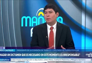 Eduardo Castillo cuestiona rechazo total de las facultades legislativas solicitadas por el Ejecutivo