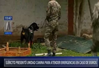 Ejército presentó unidad canina para atender emergencias en caso de sismos