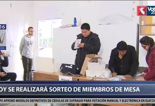 Elecciones 2020: Conoce los resultados del sorteo de miembros de mesa