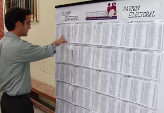 Elecciones 2020: el lunes 28 culmina fiscalización de padrón electoral