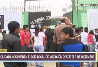 Elecciones 2021: Ciudadanos podrán elegir su local de votación desde el 1 de diciembre