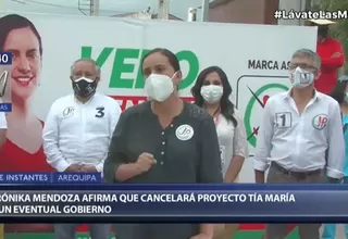 Elecciones 2021: Mendoza asegura que cancelará el proyecto minero Tía María en su eventual gobierno