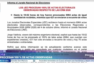 Elecciones 2026: JEE culminan revisión del 100 % de actas observadas