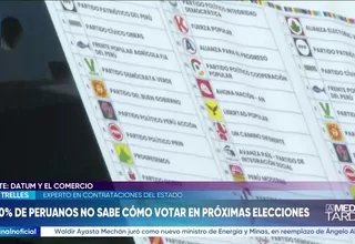 Encuesta de Datum revela que 80% no sabe cómo votar en elecciones