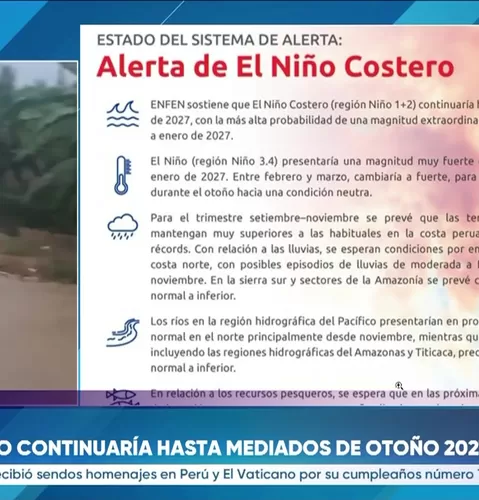 ENFEN: Niño Costero se extenderá hasta mediados del otoño de 2027