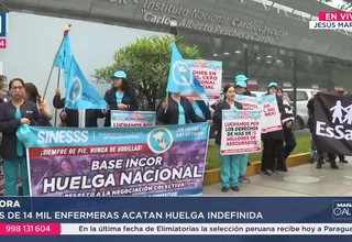Enfermeras de EsSalud inician huelga nacional indefinida