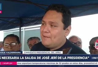 Enrique Valderrama: Es necesaria la salida de José Jerí