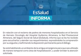 EsSalud habilita área temporal en Hospital Almenara