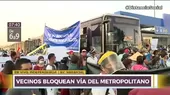 Estación Naranjal: Vecinos bloquean vía del Metropolitano exigiendo proyecto de agua potable - Noticias de independencia