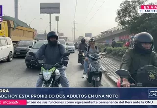 Estado de emergencia: Desde hoy está prohibido dos adultos en una moto