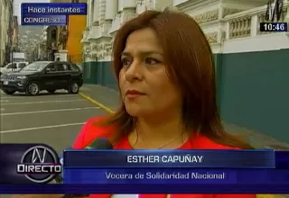 Esther Capuñay: Abugattás sí tiene responsabilidad por Movadef en el Congreso