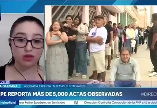 Experta en derecho electoral advirtió que más del 5% de actas están observadas: “No se va a resolver ni mañana ni en dos o tres días”