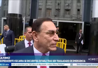 Expresidente Martín Vizcarra es trasladado al hospital y el INPE reporta que está estable