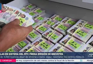 Fallas en sistema del MTC afectan emisión de brevetes