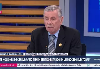 Fernando Rospigliosi: Mociones de censura no tienen sentido estando en un proceso electoral