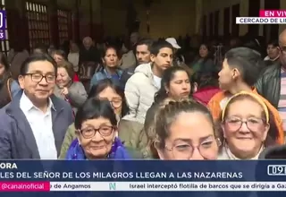 Fieles de Señor de los Milagros llegan a las Nazarenas