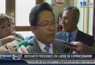 Fiscal de la Nación negó presiones en labor del exprocurador Salas