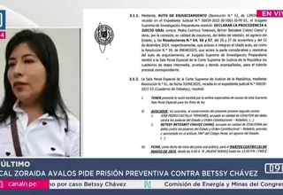Fiscal Zoraida Ávalos solicita prisión preventiva para Betssy Chávez
