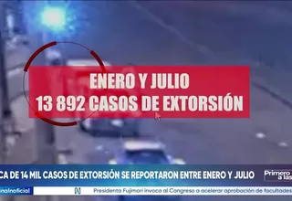Fiscalía: cerca de 14 mil casos de extorsión entre enero y julio de 2026 a nivel nacional