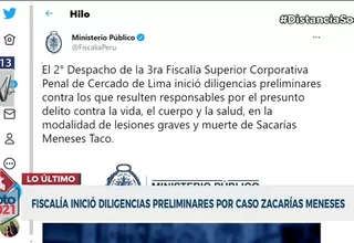 Fiscalía dispone diligencias preliminares por caso Zacarías Meneses