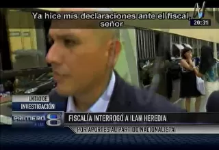 Fiscalía interrogó a Ilan Heredia por aportes sospechosos al Partido Nacionalista