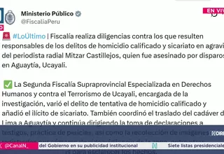 Fiscalía realiza diligencias por asesinato de Mitzar Castillejos en Aguaytía, Ucayali