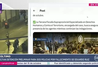 Fiscalía solicita detención preliminar para dos policías