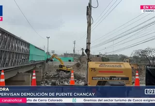 Fiscalía supervisa demolición del colapsado puente Chancay